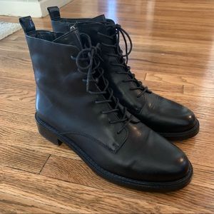 Sam Edelman Nina Lace Up Combat Black Boot 8